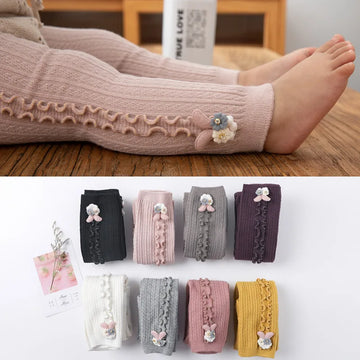 Baby Girls Ribbed Cotton Tights