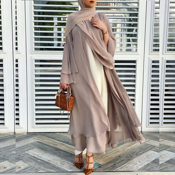 Chiffon Kimono Abaya with Belt