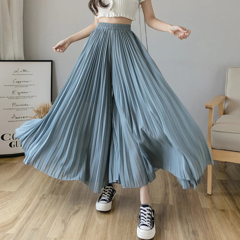 Women Chiffon Wide Leg Pants