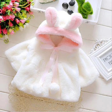 Baby Girls' Winter Wool Fur Coat