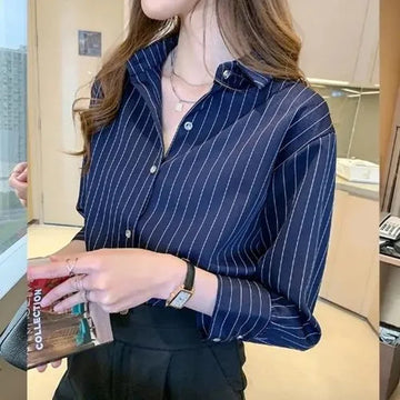 Vintage Striped Long Sleeve Shirt