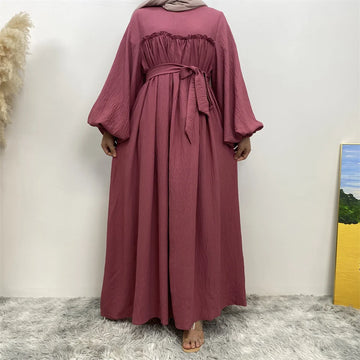Plain Abaya Long Sleeve Dress