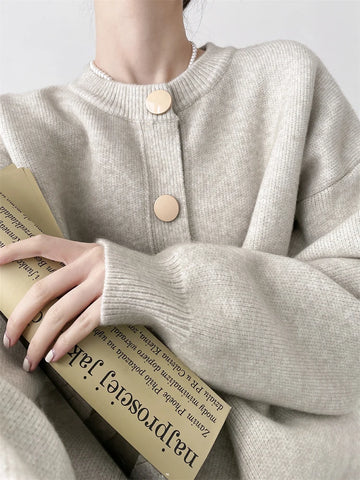 O-Neck Loose Knit Cardigan