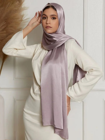 Pleated Satin Hijab Scarf