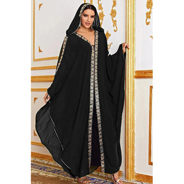 Abaya Morocco Kaftan Dubai Hooded Maxi Dress