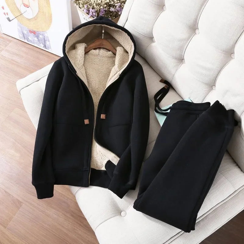 Winter Fleece Hoodie & Pants Set
