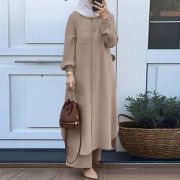 Autumn Muslim Abaya Set