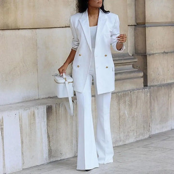 Women's Double-Breasted Coat Set