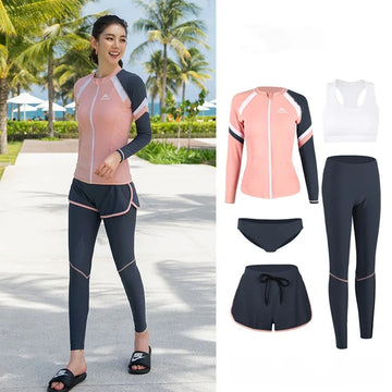 Women's 5PCS Rash Guard Swimsuit