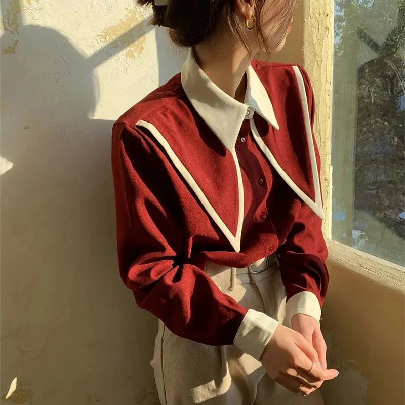 Vintage Ruffle Patchwork Shirt