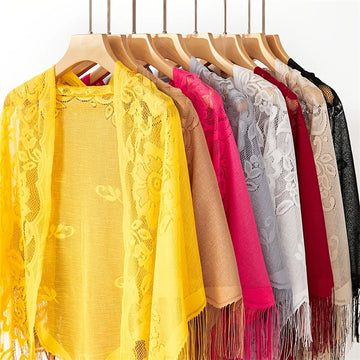 New Embroidery Lace Floral Shawl
