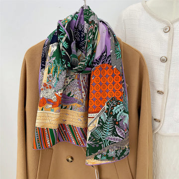 Women Silk Cashmere Scarf Wrap