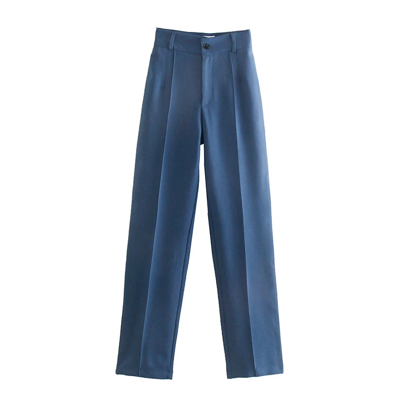 Women High Waist Straight Pants