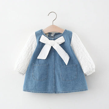 Baby Girl Bow Denim Dress
