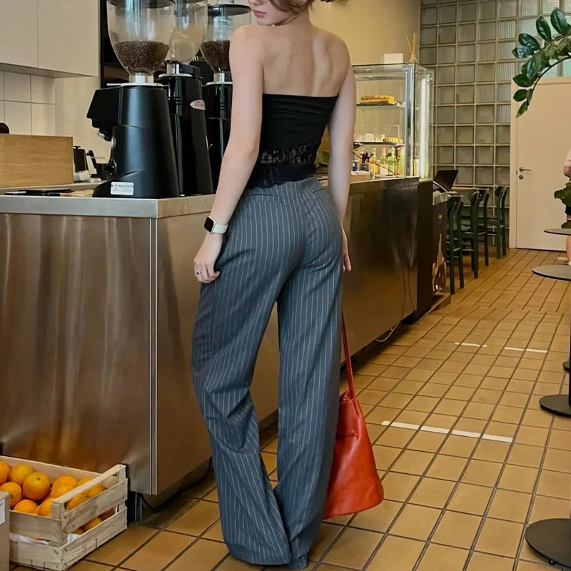 Women Striped Wide Leg Pants
