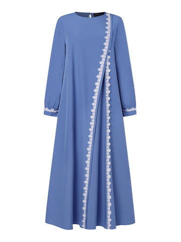 Spring Lace Crochet Maxi Abaya