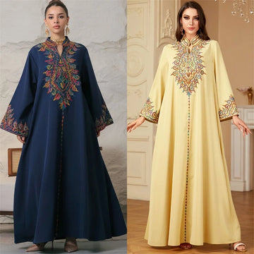 Embroidery V-Neck Dubai Abaya