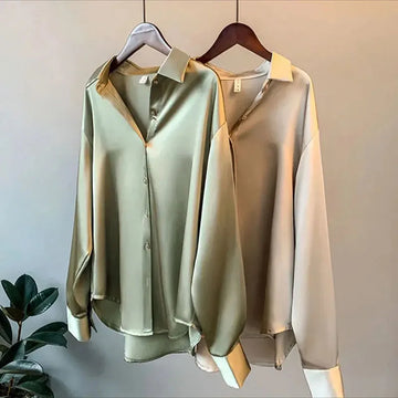 Vintage Satin Button-Down Shirt