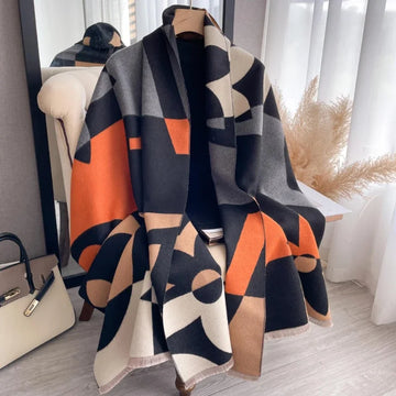 Women Floral Cashmere Winter Scarf