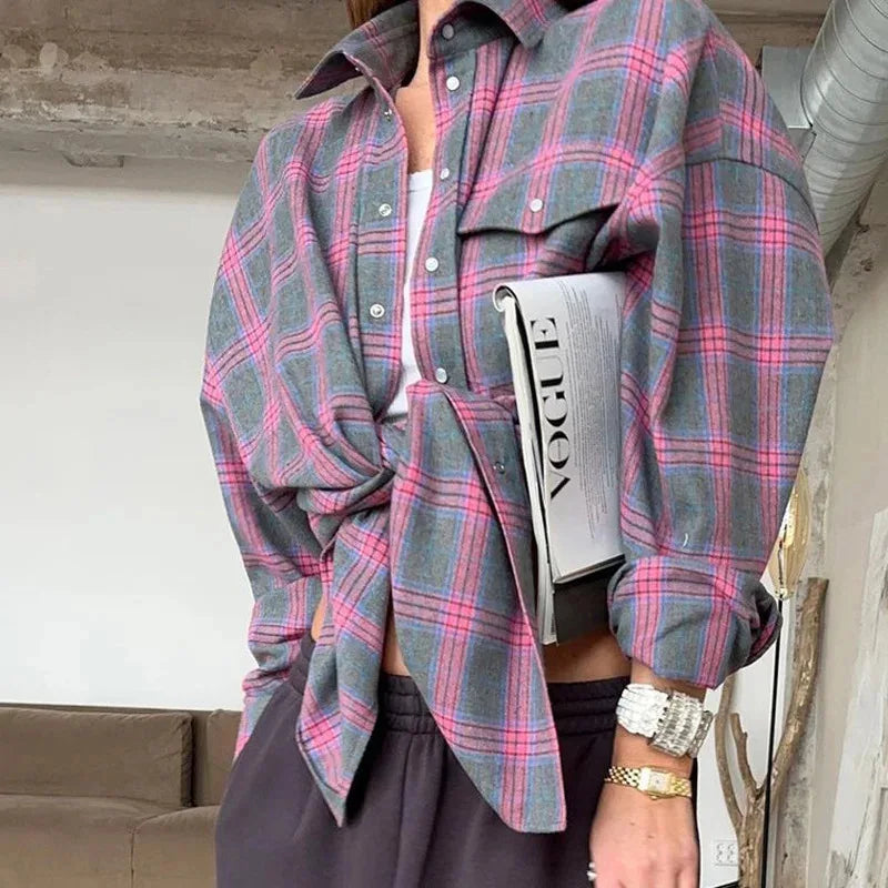 Vintage Oversized Plaid Shirt