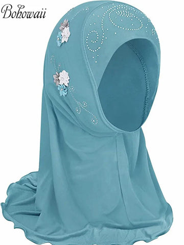 BOHOWAII Kids Girls Muslim Instant Hijab
