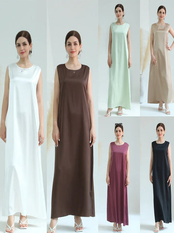 Silky Satin Abaya Dress 2024