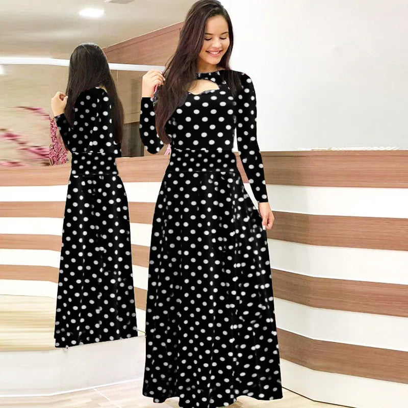 Spring Autumn Floral Maxi Dress