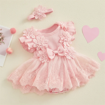 Summer Baby Girl 3D Flower Romper