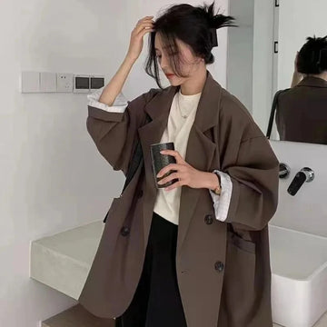 Women Oversize Double Breasted Blazer