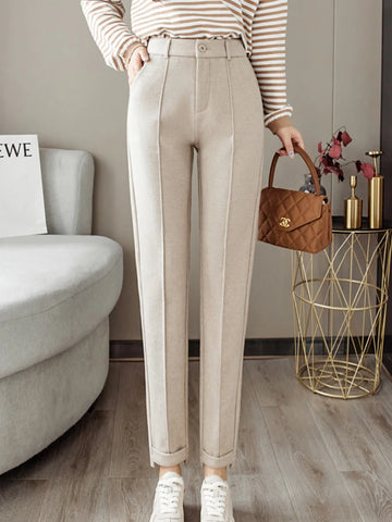 Women Woolen Harem Pencil Pants