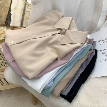 GIDYQ Women Chiffon White Shirt