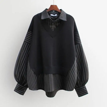 Women Fake Two Piece Shirt