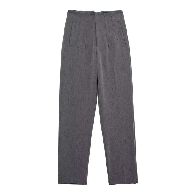 Women High Waist Slim Trousers