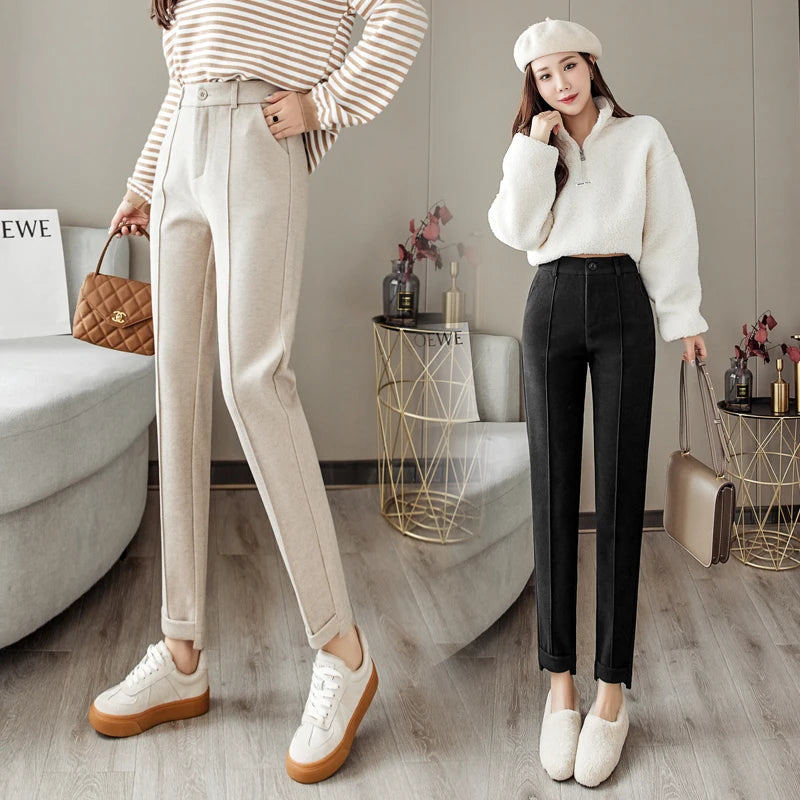 Women Woolen Harem Pencil Pants
