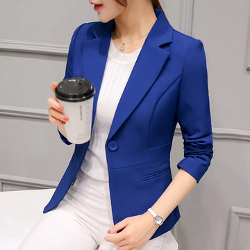 Women Red Slim Blazer