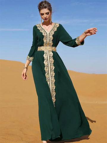 Embroidered Floral Arabic Kaftan