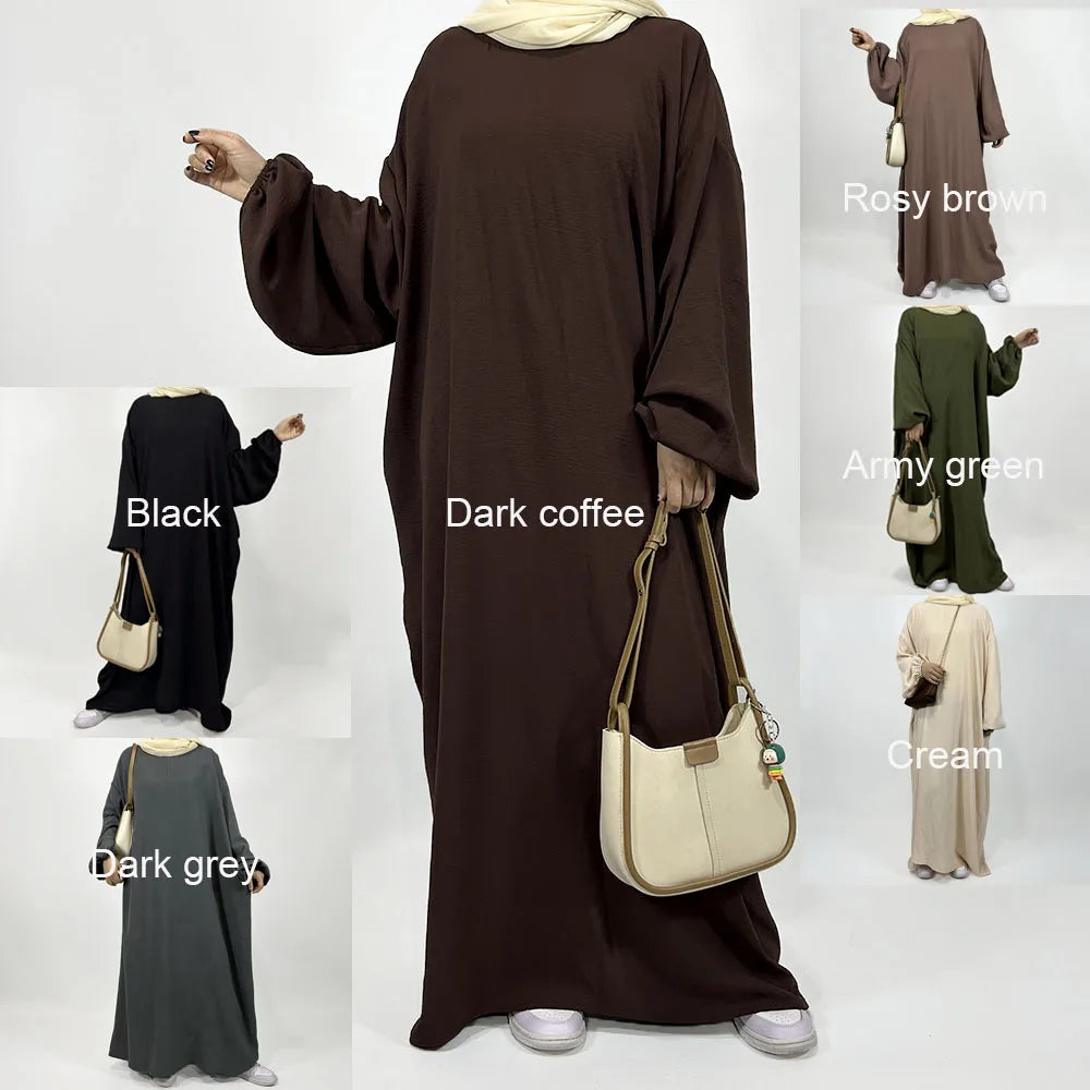 Straight Cut Crepe Abaya Dress