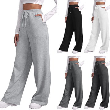 All-Season Fleece-Lined Wide Leg Joggers