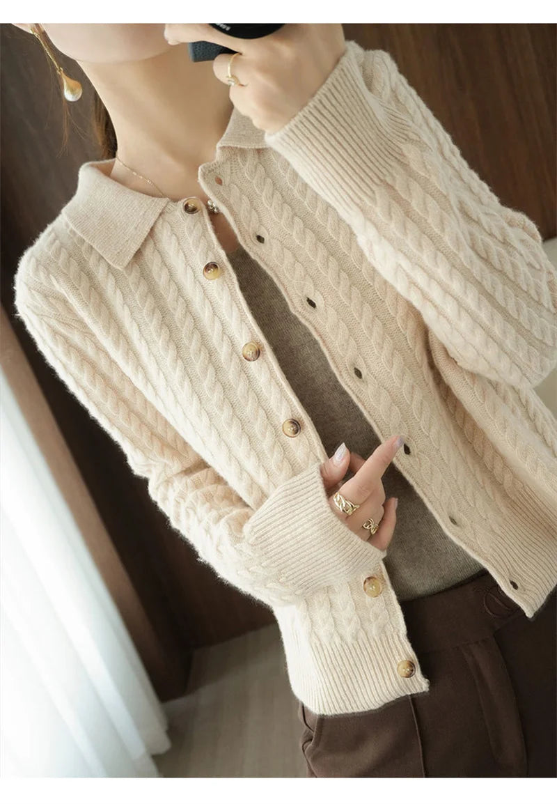 Women Cashmere Knit Cardigan