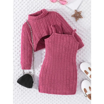 Striped Top & Suspender Skirt Set