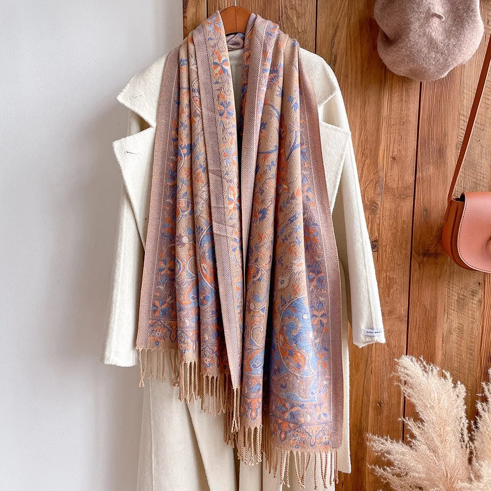 Thick Cashmere Travel Blanket Scarf