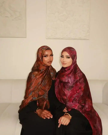 Ombre Marble Print Hijab Scarf