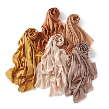 Solid Satin Muslim Hijab Scarf