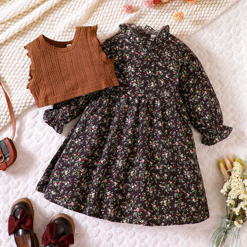 Girls Floral Tank Dress Set