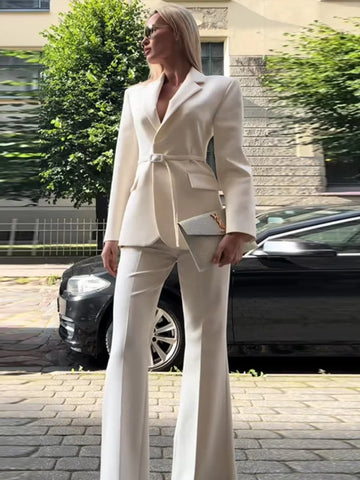 Elegant Women's Jacket Pant Set