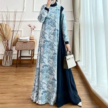 2024 Floral Patchwork Muslim Abaya