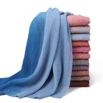 Gradient Color Crinkle Hijab Scarf