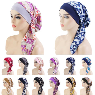 Flower Print Chemo Hijab Cap