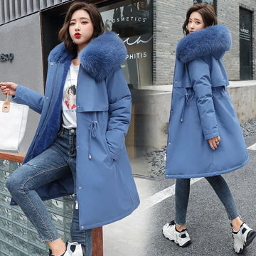 2024 Women's Hooded Fur Parka