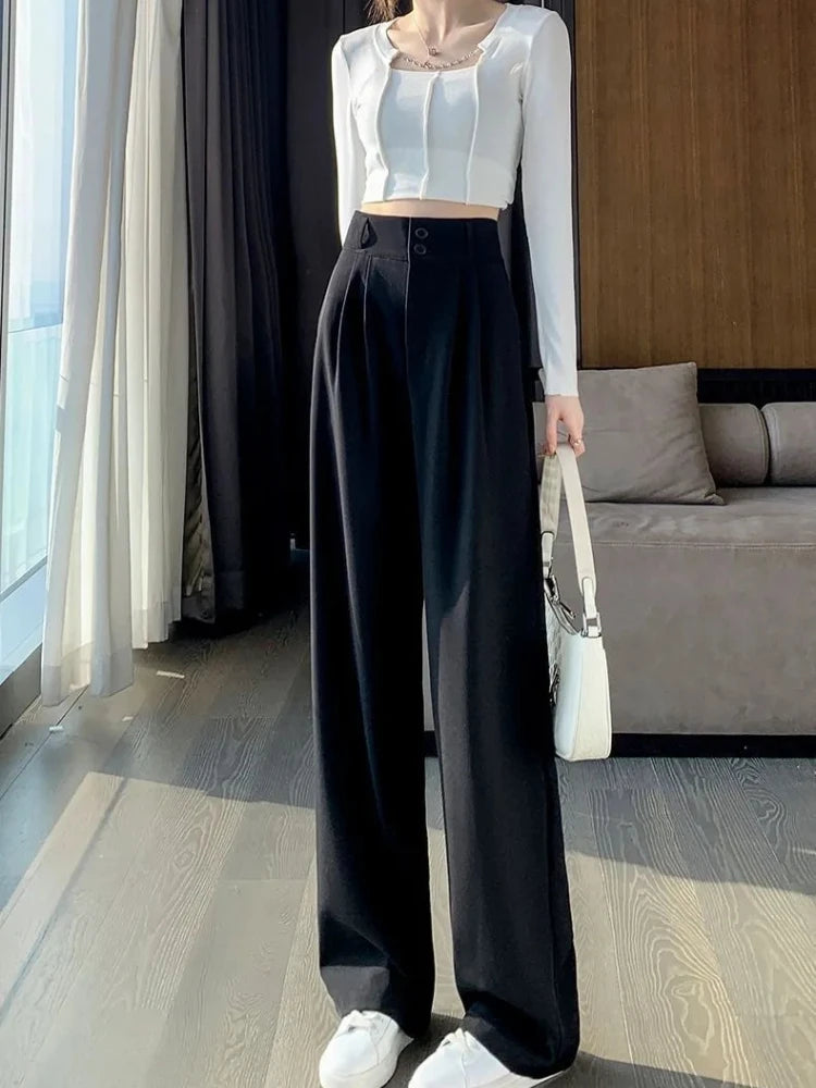 Women High Waist Suit Pants